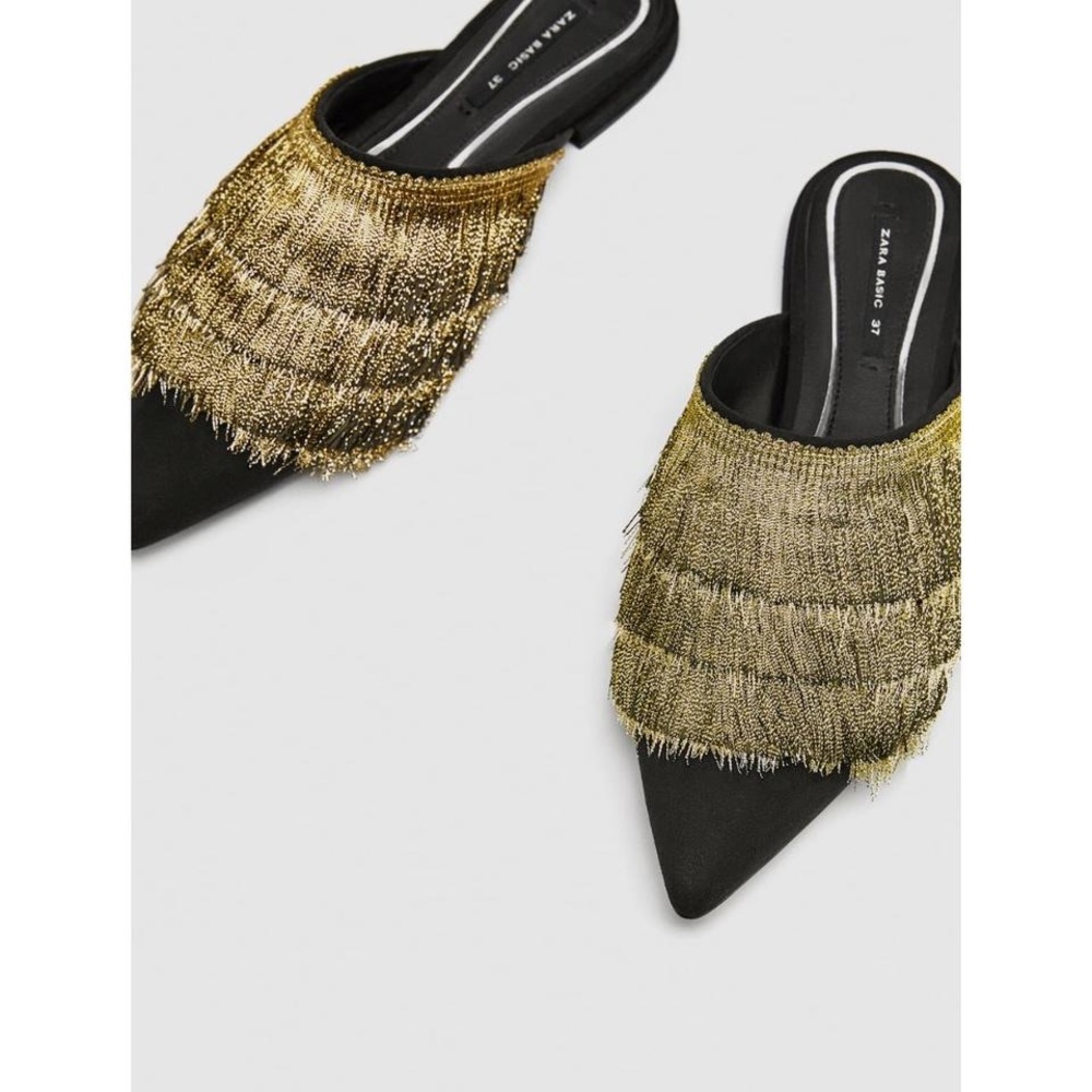 Zara fringe slip ons! Size 37